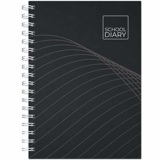 Picture of SCHOLASTIC DIARY SPIRAL WAVE BLACK